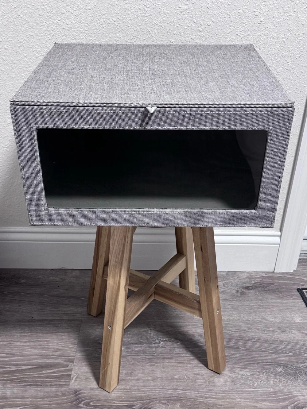 The Container Store Cambridge Drop-Front Sweater Box Grey EUC